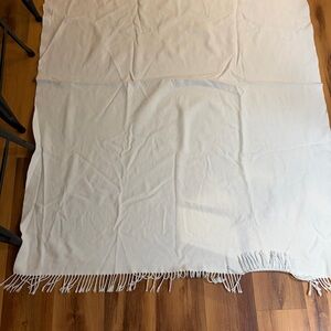 Light Blue Fringe Throw Blanket